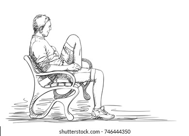 Man Sitting Back Images, Stock Photos & Vectors | Shutterstock