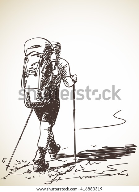 715 Sketch Man Trekking Images, Stock Photos & Vectors | Shutterstock