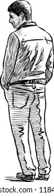 Sketch of a man in a waiting