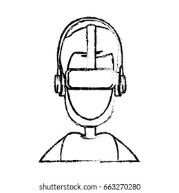 sketch man wear vr goggles image