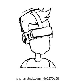 sketch man wear vr goggles image