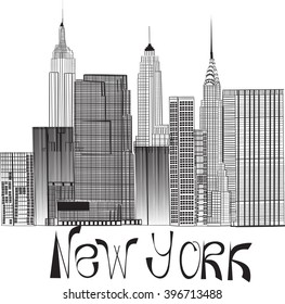 sketch of Manhattan New York. EPS10 svg