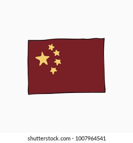 sketch manually isolated flag China