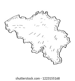 Sketch of a map of Belgium. Vector illustration design