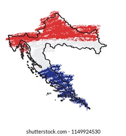 Sketch of a map of Croatia