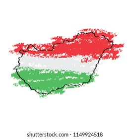 Sketch of a map of Hungary