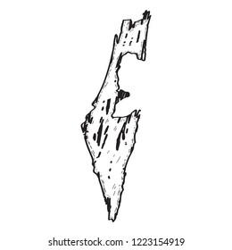 Sketch of a map of Israel. Vector illustration design
