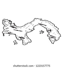 Sketch of a map of Panama. Vector illustration design