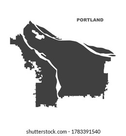 A sketch map of Portland. Portland map vector icon.