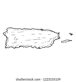 Sketch of a map of Puerto Rico. Vector illustration design