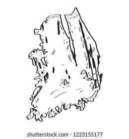 Sketch of a map of South Korea. Vector illustration design