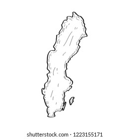 Sketch of a map of Sweden. Vector illustration design