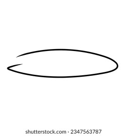 Sketch marker pen highlight oval frame. Stroke scrawl underline lines emphasis. Hand drawn doodle oval. Vector freehand illustration on white background.