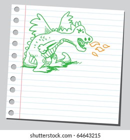 Sketch of a medieval dragon