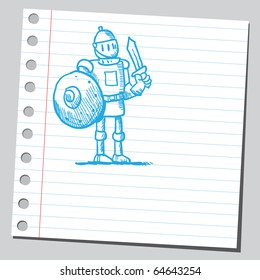 Sketch of a medieval knight