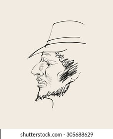 sketch of men portrait