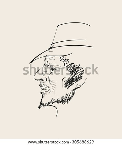 sketch of men portrait