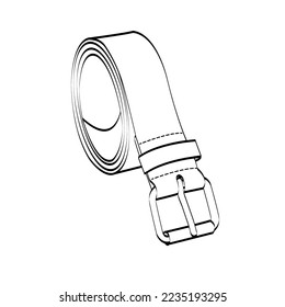 Sketch of men's belt. Vector illustration