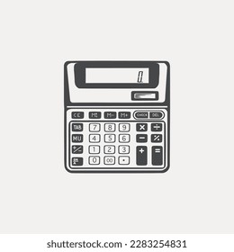 Sketch microcalculator-microcomputer for counting, hand-drawn on a light background. Vector