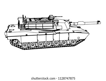 Sketch Military Tank Vector Art Stock Vector (Royalty Free) 1128747875 ...