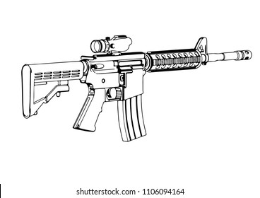 Sketch Military Vector Weapon Stock Vector (Royalty Free) 1106094179 ...