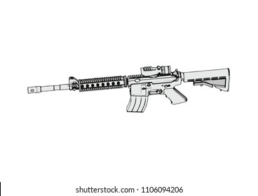 boceto de armas vectoriales militares