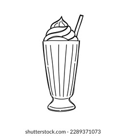 Sketch of milkshake. Hand drawn vector illustration.