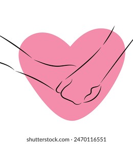 Sketch minimal hold hand drawing line art couple in love drawn hand hold line love concept with white ioslated background. Abstract,vector,illustration.