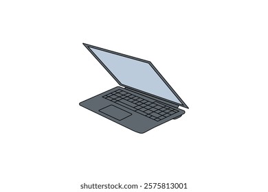 Sketch minimalist one line art of  laptop continuous one line drawing of isolated outline vector illustration 