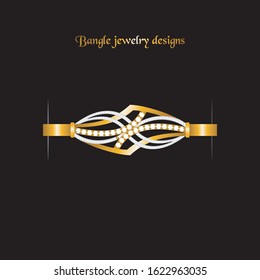 Sketch of a modern bangle jewelry design