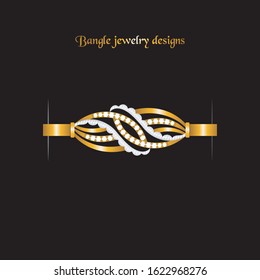 Sketch of a modern bangle jewelry design