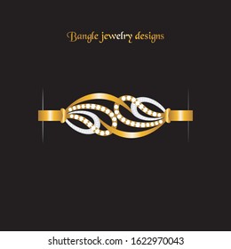 Sketch of a modern bangle jewelry design