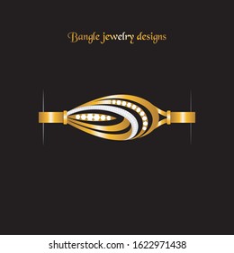 Sketch of a modern bangle jewelry design