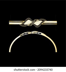 Sketch of a modern bangle jewelry design, Great for jewelry factories and jewelry stores.
