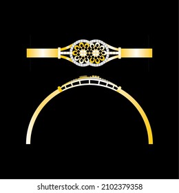 Sketch of a modern bangle jewelry design, Great for jewelry factories and jewelry stores.