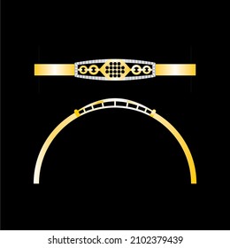 Sketch of a modern bangle jewelry design, Great for jewelry factories and jewelry stores.