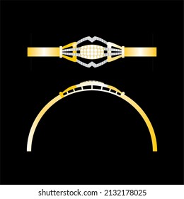 Sketch of a modern bangle jewelry design, Great for jewelry factories and jewelry stores
