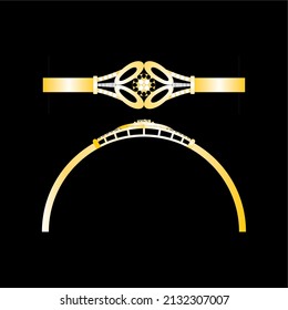 Sketch of a modern bangle jewelry design, Great for jewelry factories and jewelry stores