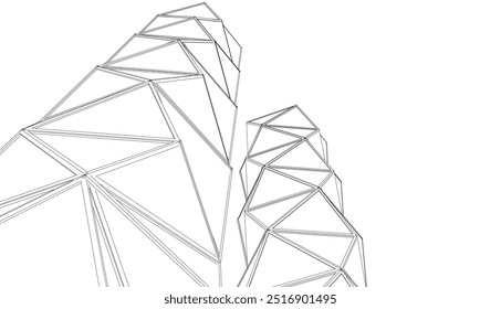 Boceto de Vector de construcción moderna ilustración 3d 