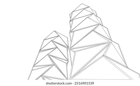 Boceto de Vector de construcción moderna ilustración 3d 