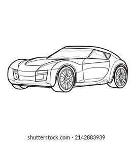 Sketch Modern Car Coloring Book Cartoon Stock Vector (Royalty Free ...