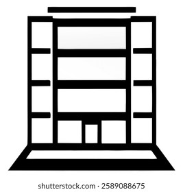 Sketch of a modern house interior with windows doors and furniture