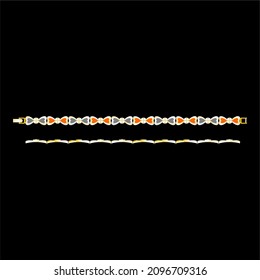 Sketch of a modern jewelery Bracelet designs with precious stones, Great for jewelry factories and jewelry stores.