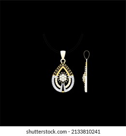 Sketch of a modern jewelery pendant designs with precious stones, Great for jewelry factories and jewelry stores