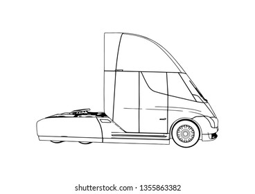 sketch of a modern truck vector
