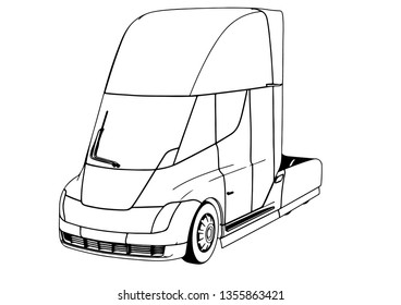 sketch of a modern truck vector
