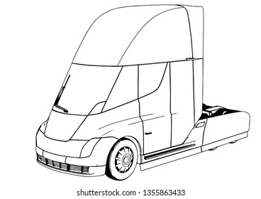sketch of a modern truck vector

