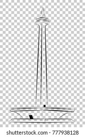 Sketch of Monas - Jakarta (Indonesia Capital City) Landmark or Icon, at Transparent Effect Background