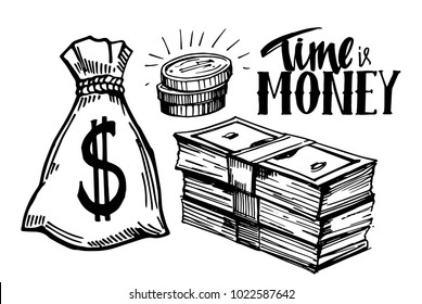 Stacks Money Sketch Images, Stock Photos & Vectors | Shutterstock