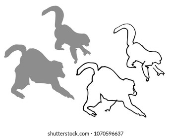 sketch of monkeys